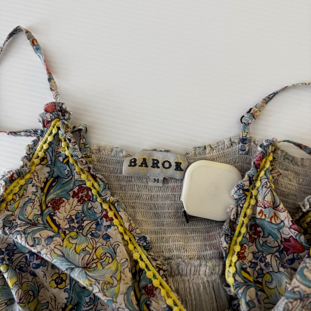 Anthropologie Barok Embroidered Floral Mini Dress Euro Summer Resort M Babydoll - Picture 7 of 16